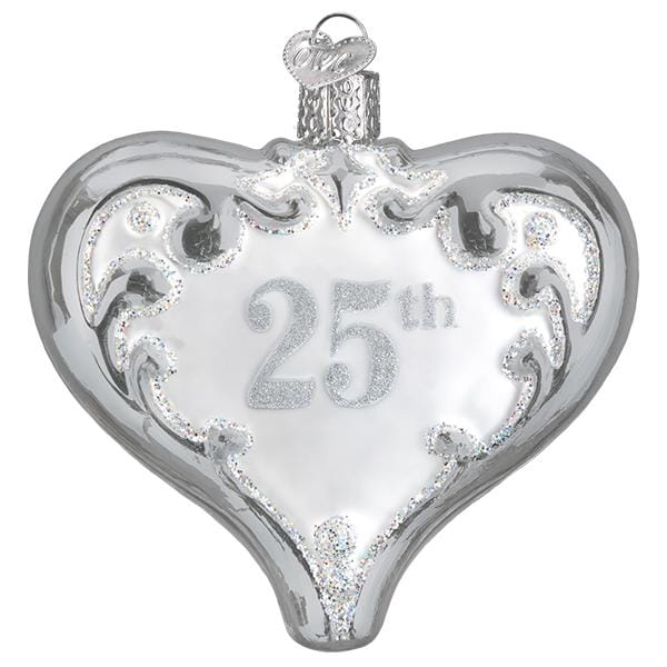 Old World Christmas 25th Anniversary Heart Glass Ornament - Shelburne Country Store