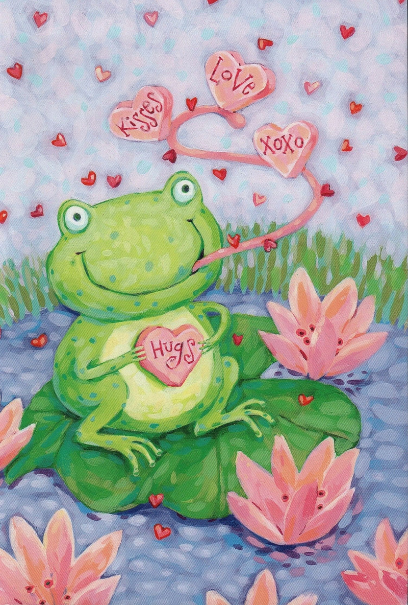 Frog With Candy Hearts Valentine's Day Card - Shelburne Country Store