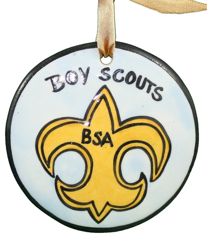 Nola Watkins Flat Disc Ceramic Ornament - Boy Scouts - Shelburne Country Store
