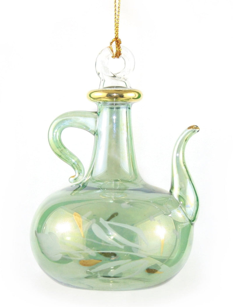 Clear Etched Teapot with Gold Accents  -  Purple - Shelburne Country Store