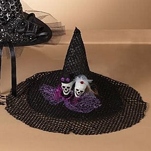 Fabric Halloween Witches Hat - Skulls - Shelburne Country Store
