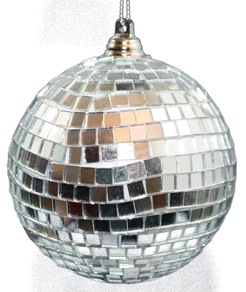 80mm Mirrored Round Ball Ornament - Silver - Shelburne Country Store