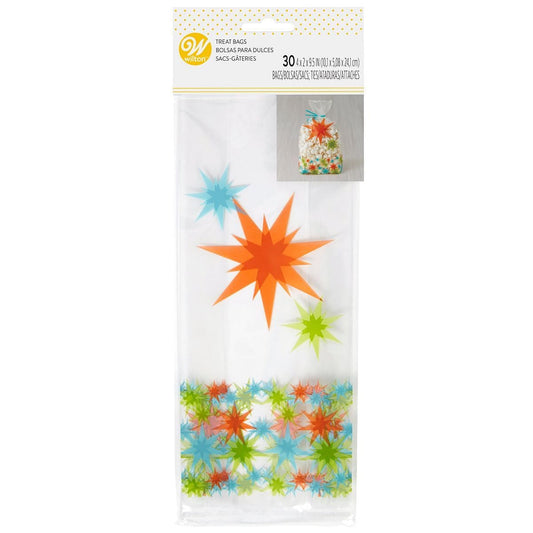 Blue, Green and Orange Starburst Treat Bags - 30 Count - Shelburne Country Store