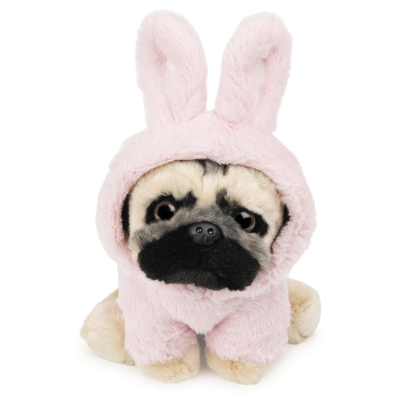 Doug the Pug Fuzzy Pink Bunny Hoodie - 9 Inch - Shelburne Country Store