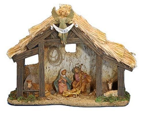 Musical 6 inch Nativity With 6 2.5 inch Figurines - FONTANINI - Shelburne Country Store
