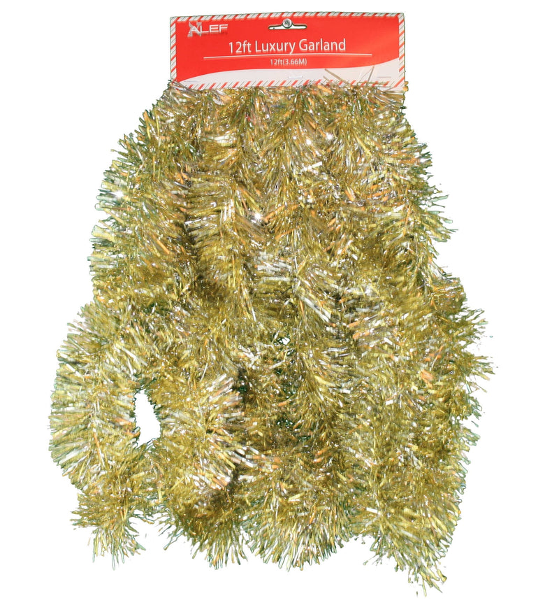 12 foot 5 Ply Deluxe Tinsel Garland - Silver/Gold - Shelburne Country Store