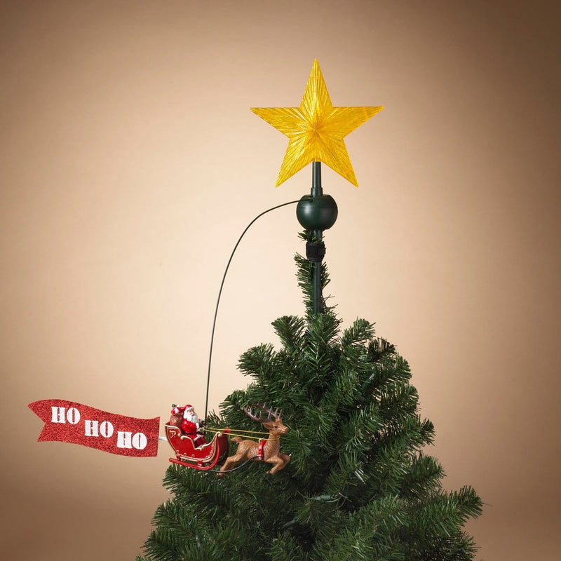 Santa Biplane Lighted Tree Topper - Ho Ho Ho - Shelburne Country Store