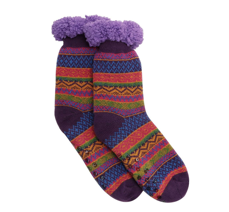 Sherpa Nordic Purple Stripe Socks - Shelburne Country Store