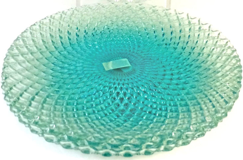 Blue Glass Diamond Plate Candle Dish - Shelburne Country Store
