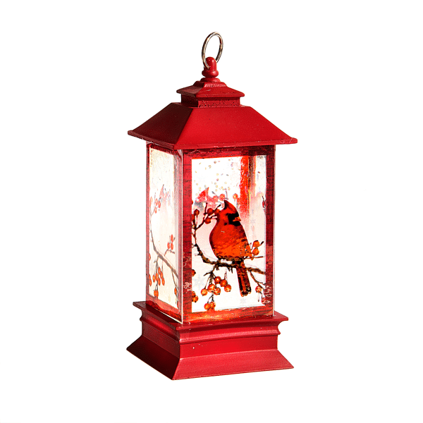Lighted LED Lantern with Cardinal Mini Shimmer - Shelburne Country Store