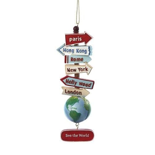 World With Signs Ornament - Shelburne Country Store
