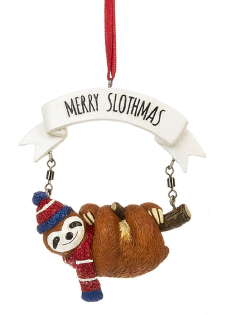 Cute Sloth Ornament -  Slothing through the Snow - Shelburne Country Store