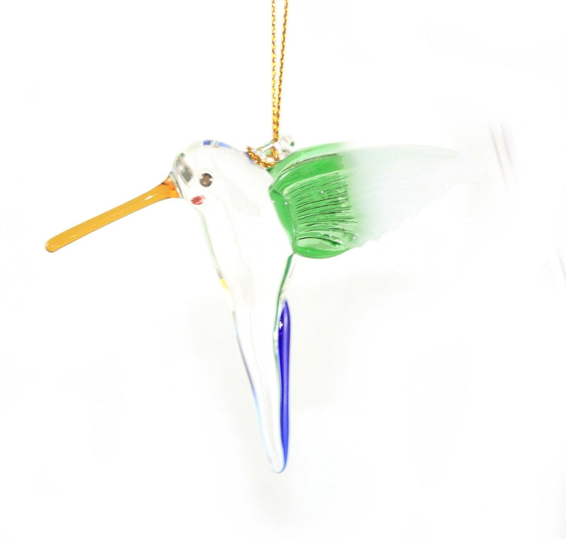 Feeding Hummingbird Egyptian Glass Ornament - Shelburne Country Store