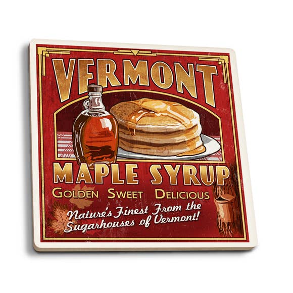 Vermont Maple Syrup Vintage Sign Coaster - Shelburne Country Store