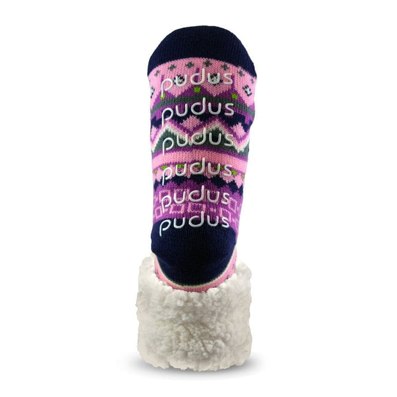 Extra Fuzzy Slipper Socks - Nordic - Pink - Shelburne Country Store