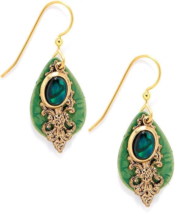 Tear with Filigree Green Abalone - Earring - Shelburne Country Store