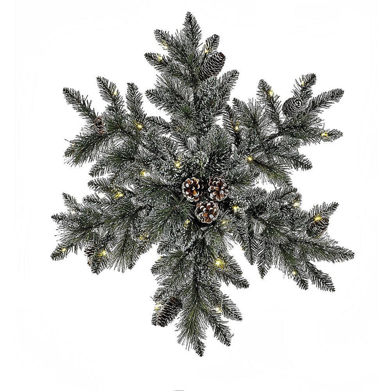 32" Battery-Operated Pre-Lit LED Snowflake Wreath - Shelburne Country Store